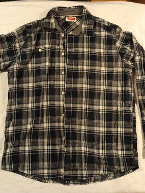 Wrangler grey plaid men's shirt - Adult Large